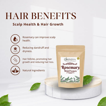 Organic Dried Rosemary Leaves for Hair Growth - 100% Natural - 55g