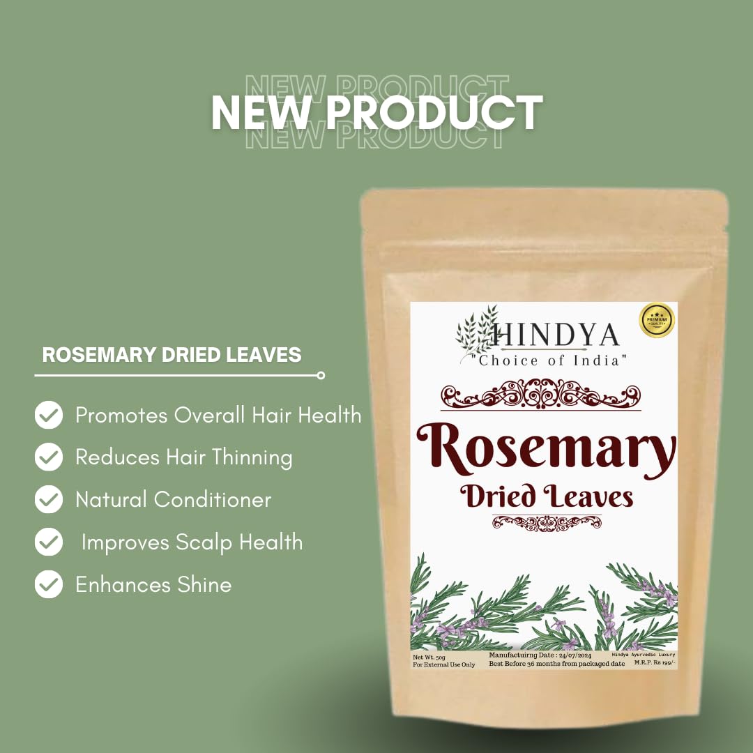 Organic Dried Rosemary Leaves for Hair Growth - 100% Natural - 55g