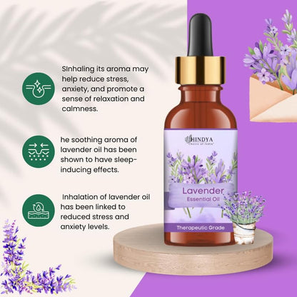 Lavender Essential Oil for Hair Growth & Relaxation - Ecocert Certified Organic - 15ml