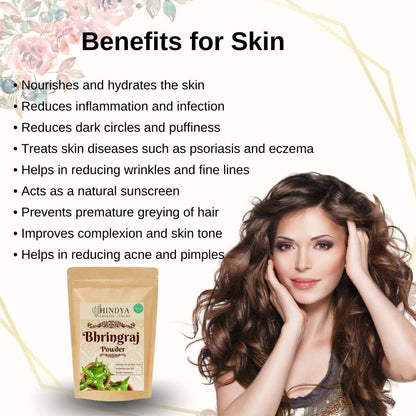 Bhringraj Powder for Hair Growth & Skin Care - 100g