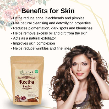 Reetha Powder (Soapnut) for Hair & Skin Care - 100g
