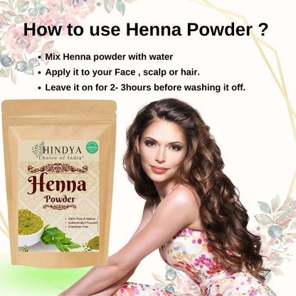 Organic Henna Powder (Mehendi) for Hair Color & Body Art - Triple Sifted - 100g